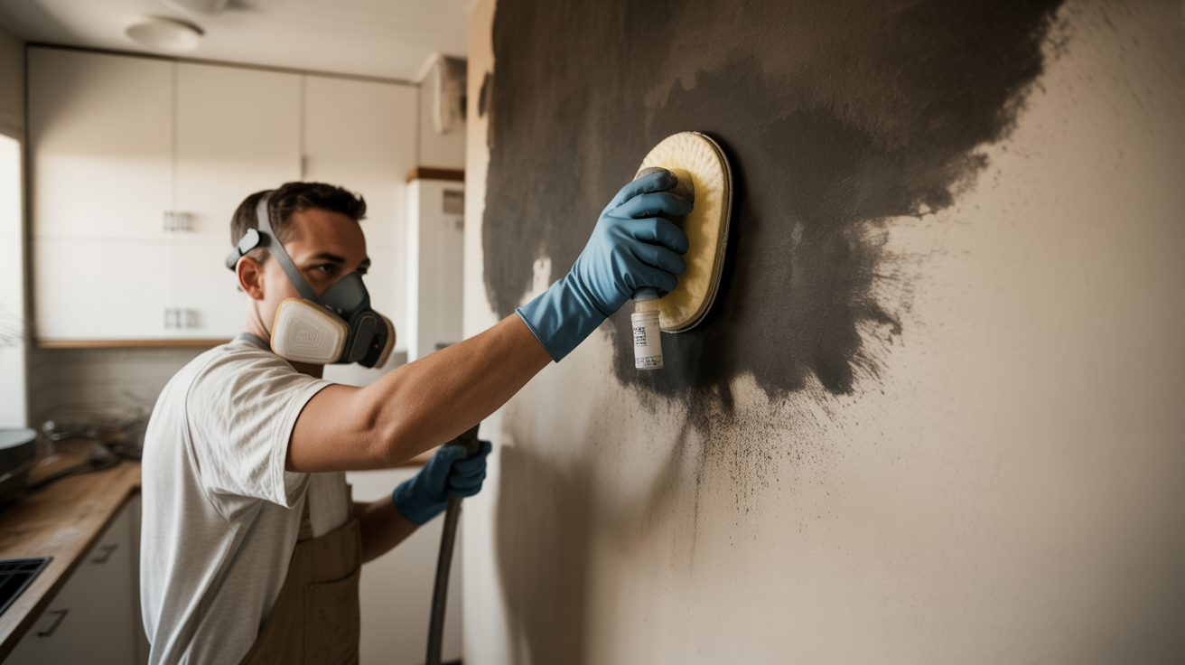 Fire Damage Restoration technician at work in Charleston